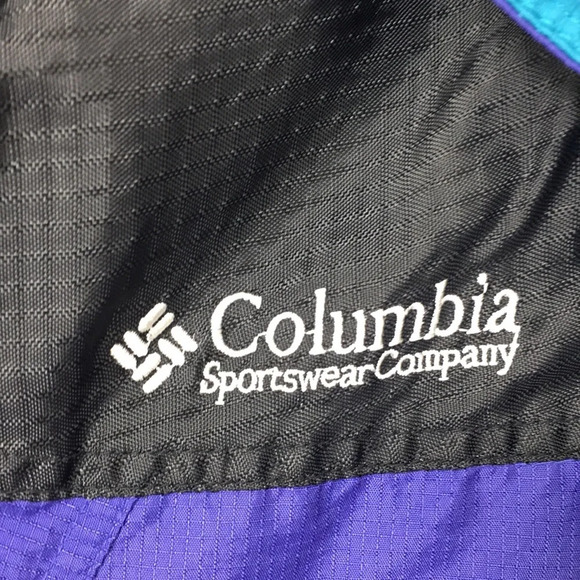Columbia Premier Outdoor Purple Green Zip Up Snap Hooded Jacket Womens‎ Medium - Picture 8 of 14